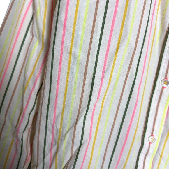 Kerri Rosenthal Shrunken Pia Shirt Button down shirtNeon Striped Heart Sz medium - Picture 4 of 10